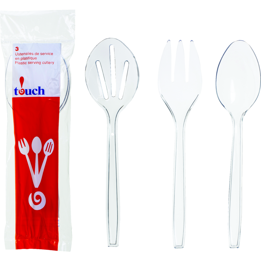 Touch Polystyrene Serving Utensils Clear 3/pkg