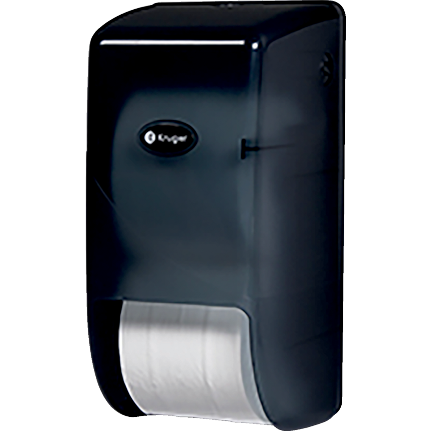 Kruger NOIR Micro-Max+® Twin Bathroom Tissue Dispenser Vertical Smoke