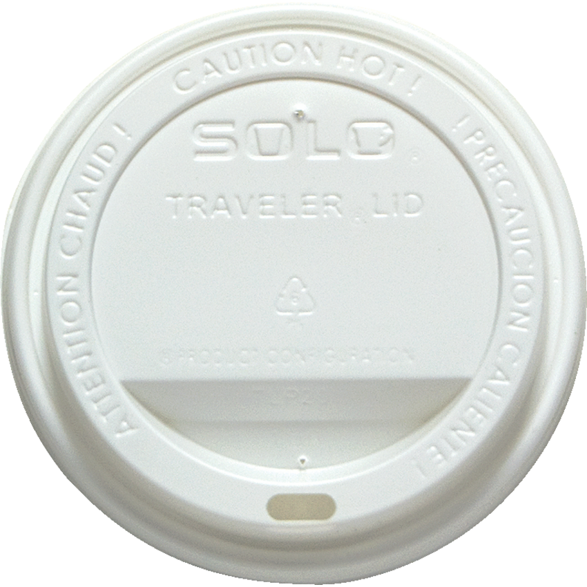 Solo® Traveler® Dome Hot Cup Lids White 100/pkg