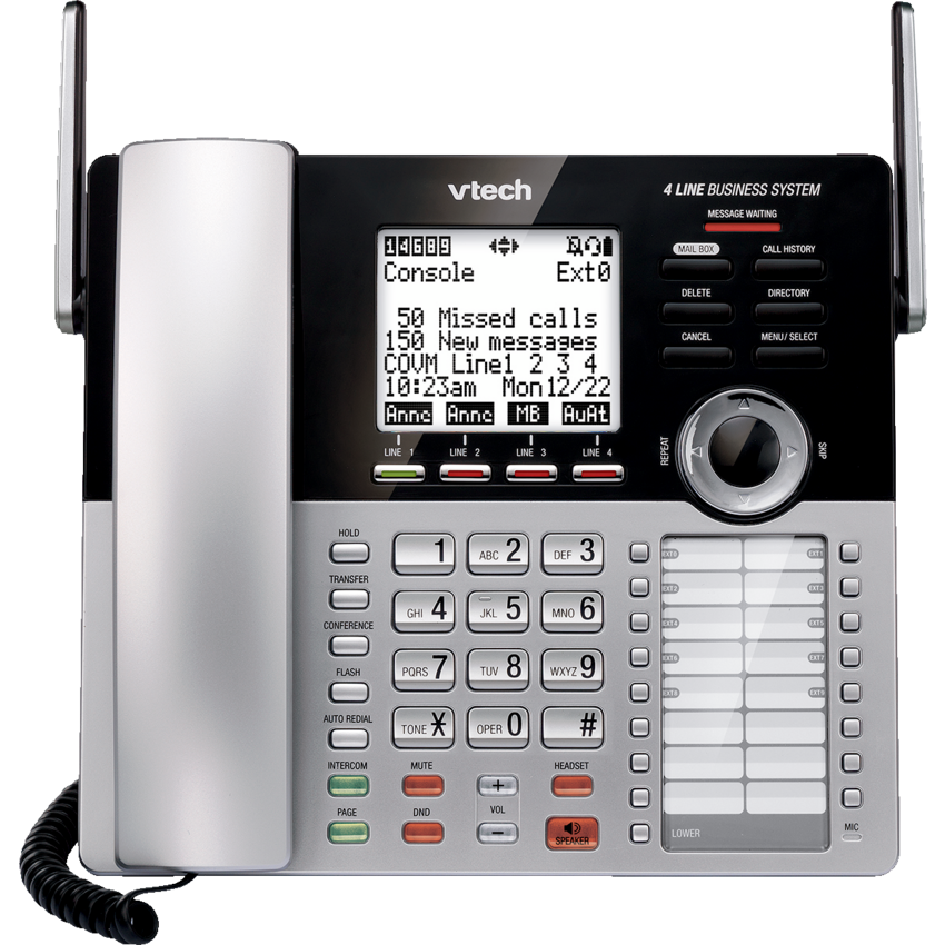 VTech Four-Line Corded Telephone Console Black