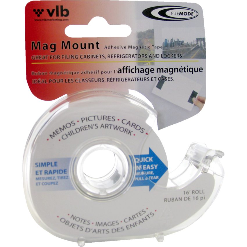 VLB FileMode Mag Mount Magnetic Tape w/Dispenser 16' Roll