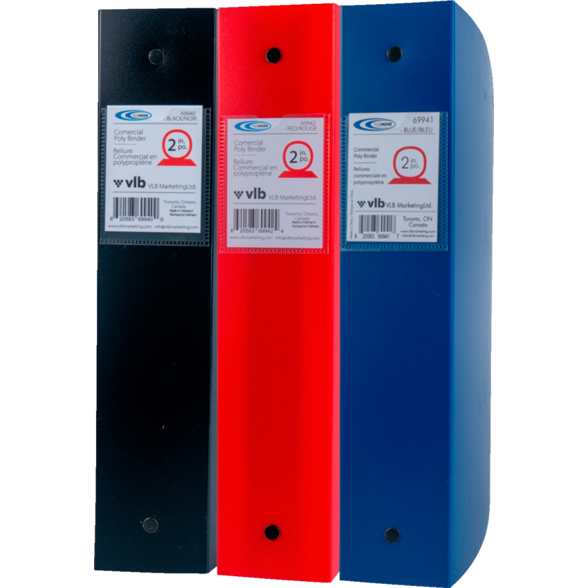 VLB FileMode Poly Round Ring Binder 1" Black