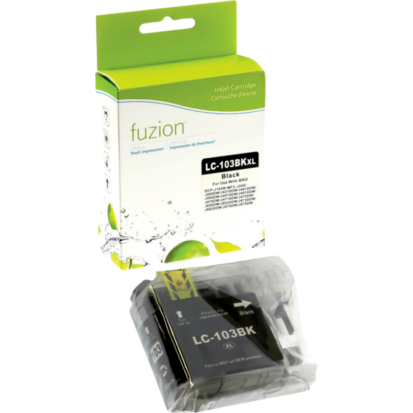 fuzion™ Compatible Inkjet Cartridge (Bro LC103C, LC 103 C, LC 103BC) Black