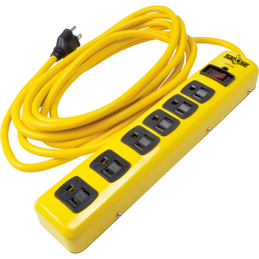 Woods® Yellow Jacket® Metal Surge Power Strip 6 outlets