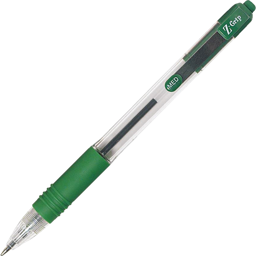 Zebra Z-Grip™ Retractable Ball Point Pen Medium Point Green