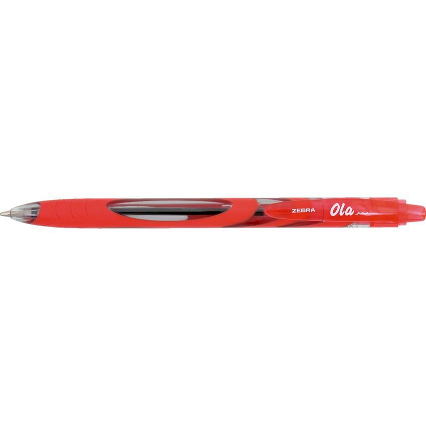 Zebra Ola™ Retractable Ball Point Pen Medium Point Red 12/box