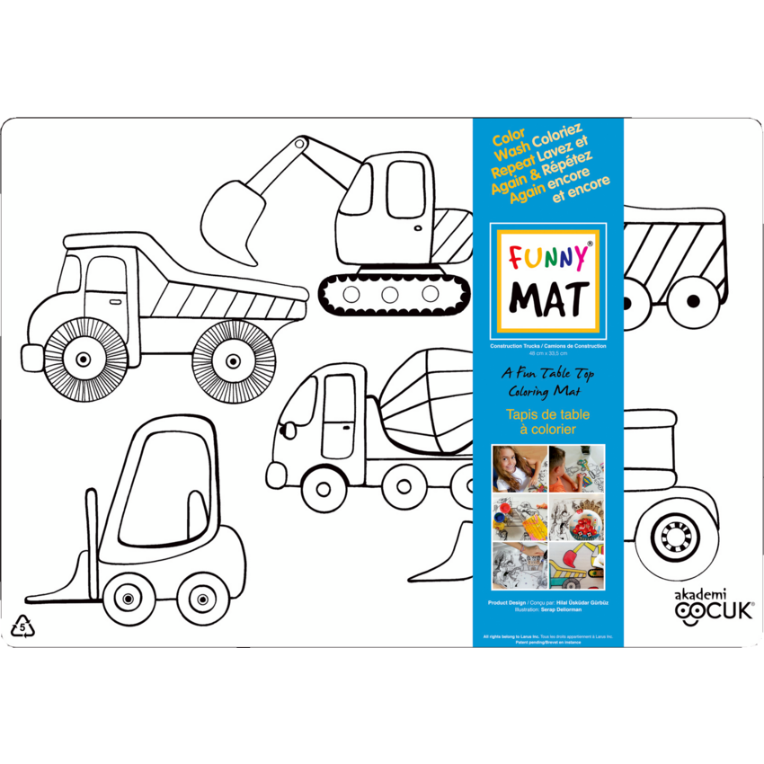 Funny® Mat Table Top Colouring Mat Construction