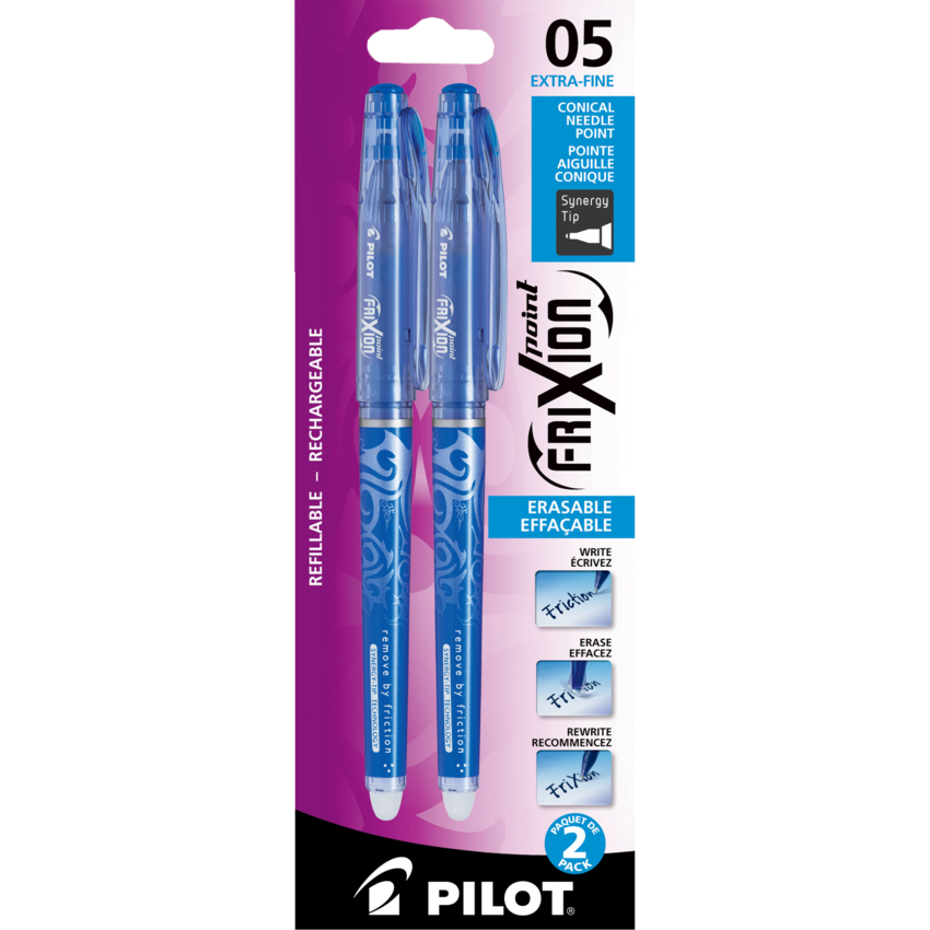 Pilot® FriXion® Point Erasable Gel Pen 0.5mm Blue 2/pkg