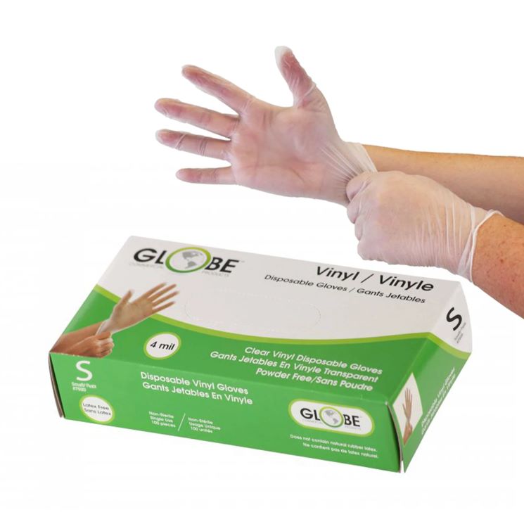 4 Mil Vinyl Gloves Powder-Free - CLEAR