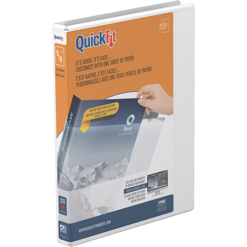 Davis Group QuickFit® View Round Ring Binder 5/8" White