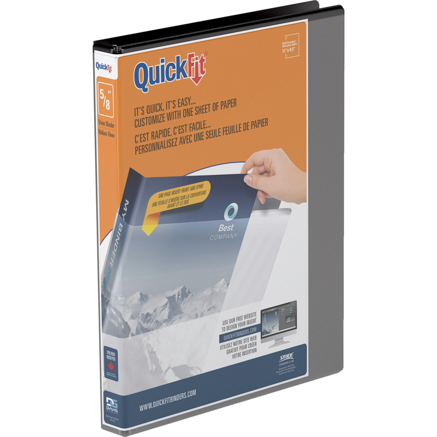 Davis Group QuickFit® View Round Ring Binder 5/8" Black
