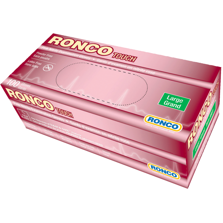 Ronco Touch Examination Gloves Large Pink 100/box