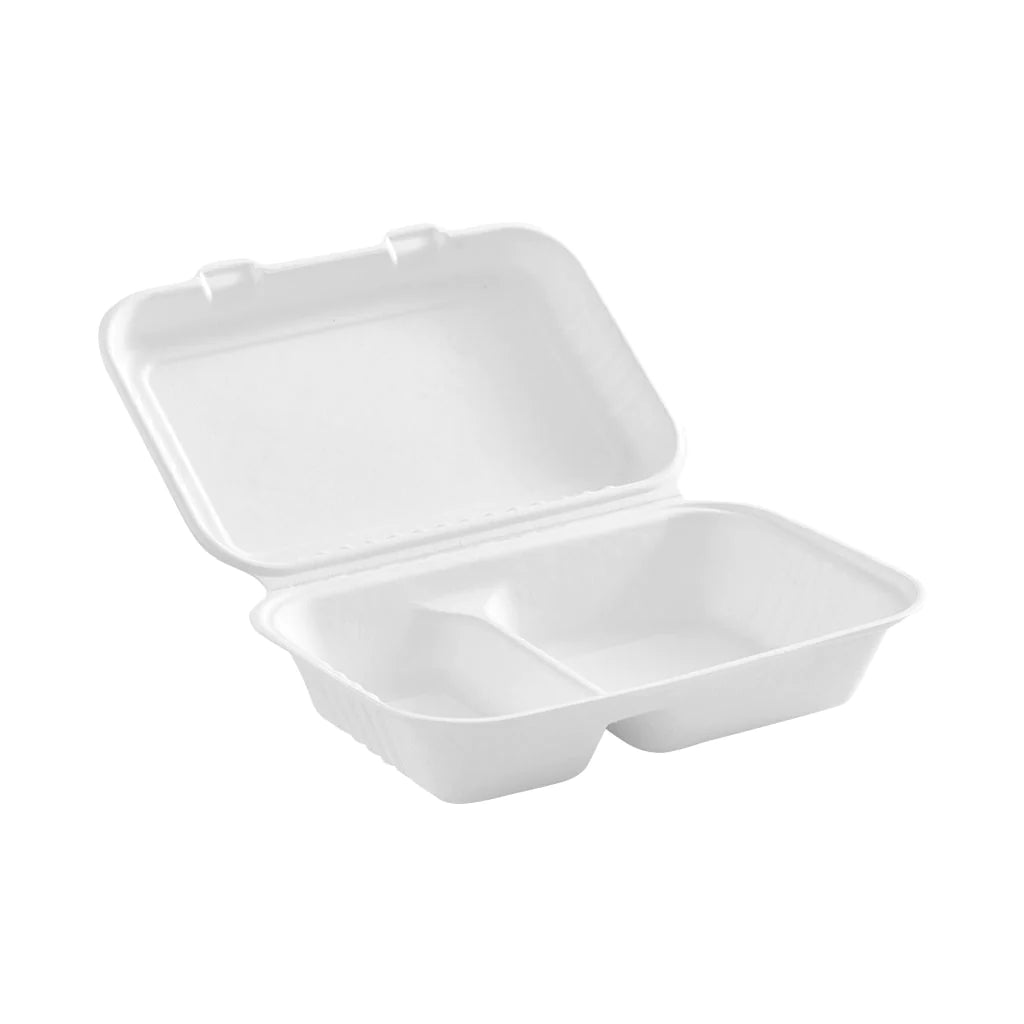 Compostable Hinged Containers with Compartments - 9