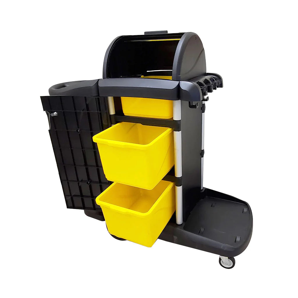 High Security Janitorial Cart with Hood and Lock - 50
