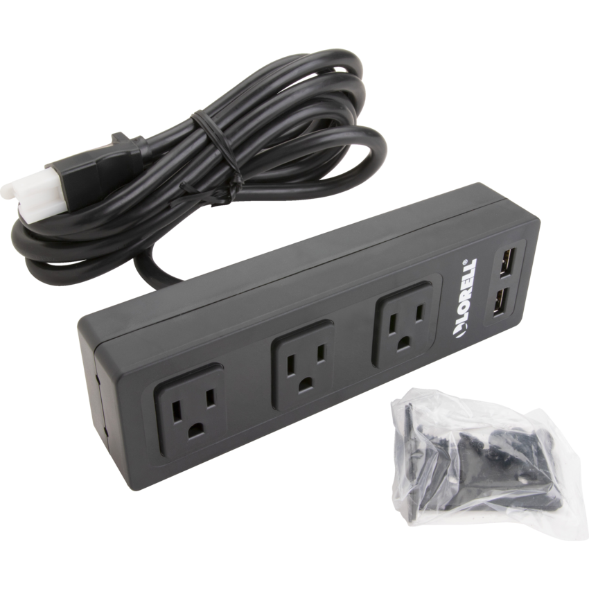 Lorell® AC Power Center with USB Charger Under Desk Black