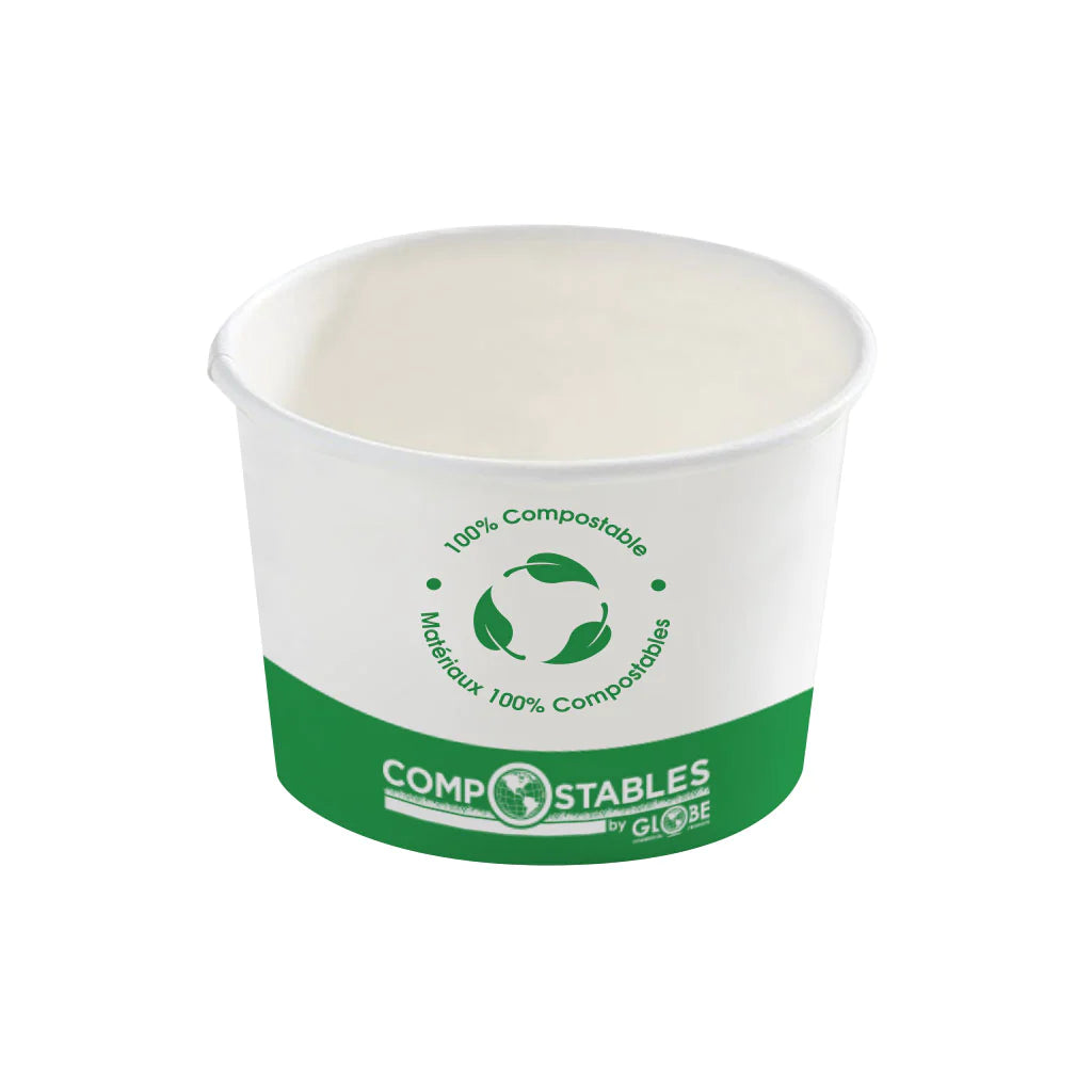 PLA Lined Paper Food Containers - White