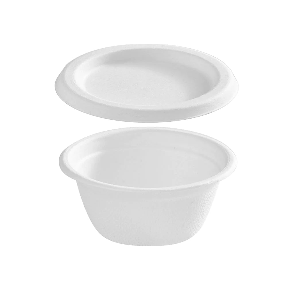 Portion Cup Lids Bagasse Compostable - White