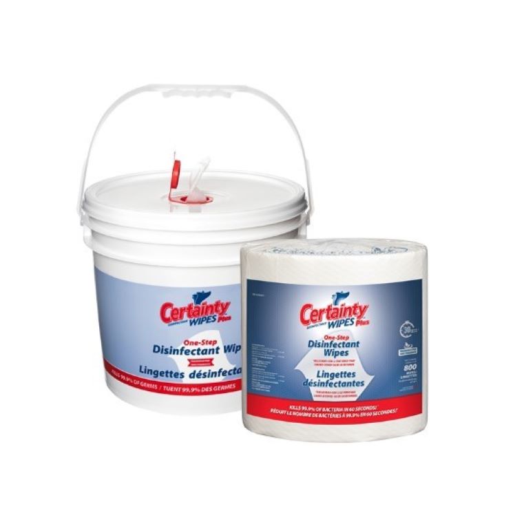 CERTAINTY PLUS DISINFECTANT WIPES LG ROLL W/ DISP 800/BKT
