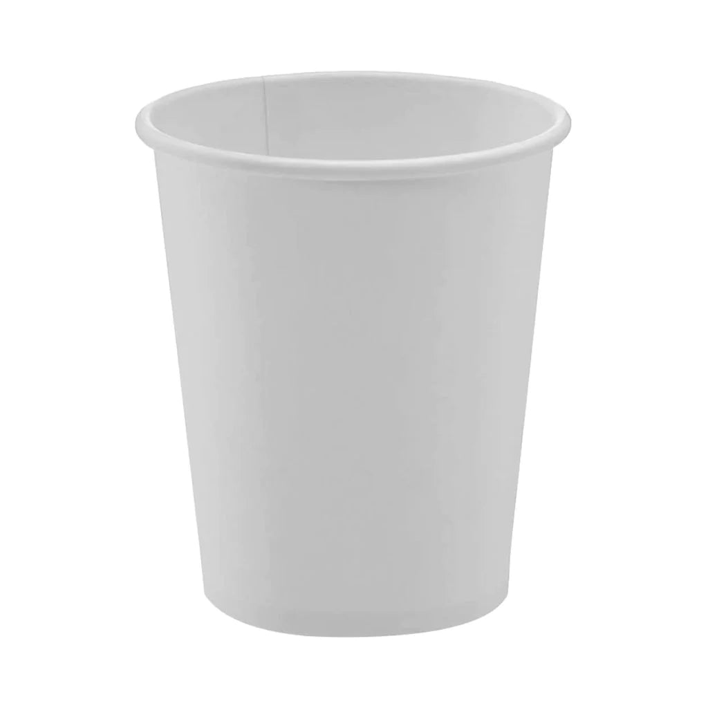 Single Wall Hot/Cold Compostable Pain White Cups - White
