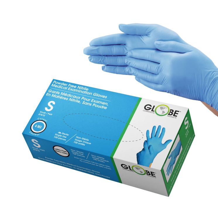 Sky Blue 4 Mil Nitrile Gloves Powder-Free