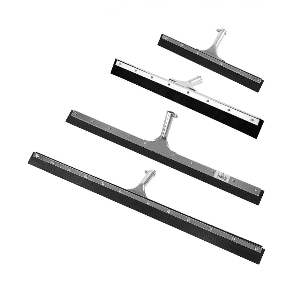 Straight Black Rubber Squeegee - Black -Silver