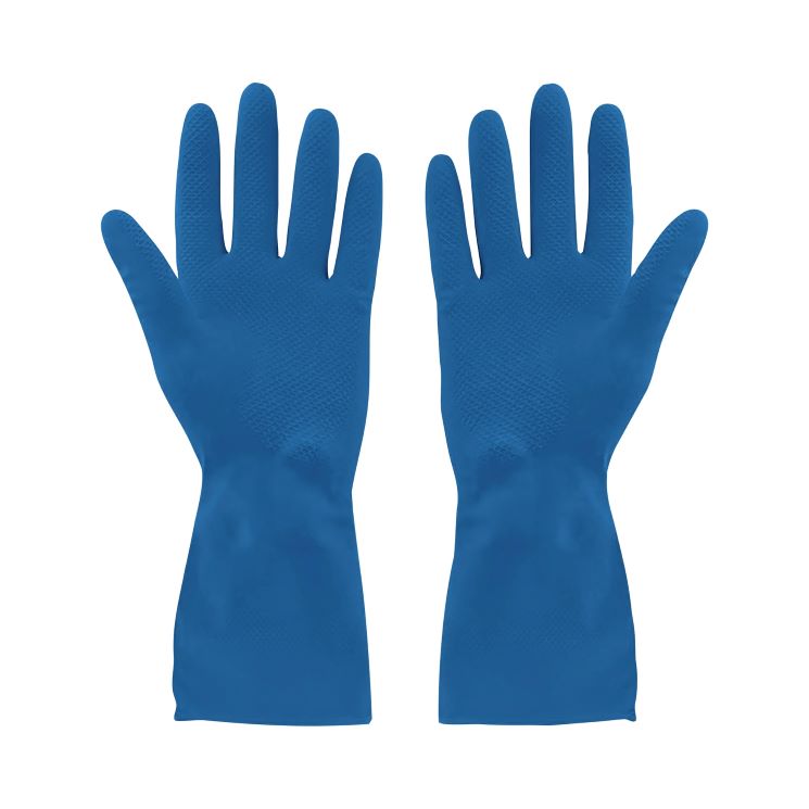 Blue Silverlined Rubber Gloves
